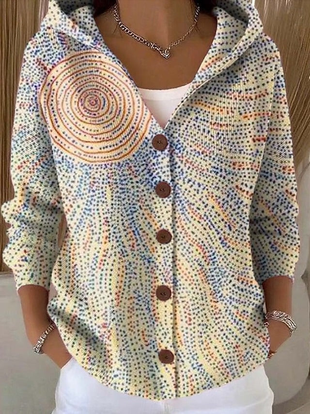 Alfhild artistic print hooded cardigan – image 7
