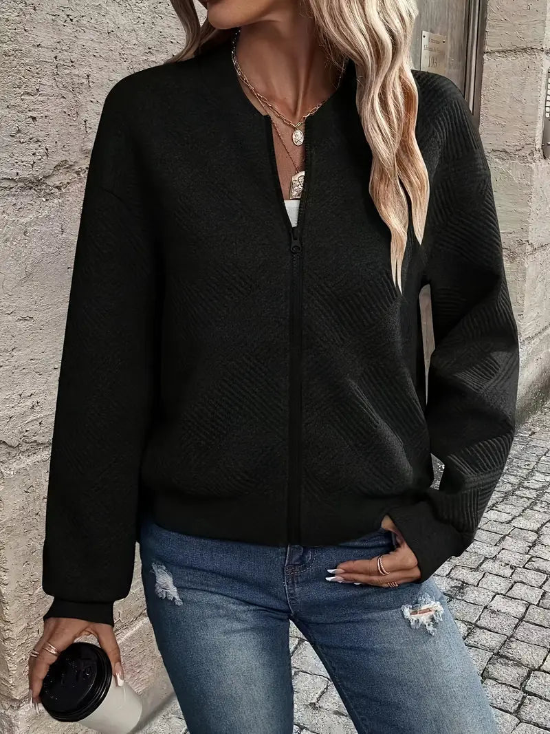 Lieke textured knit zip up cardigan – image 2