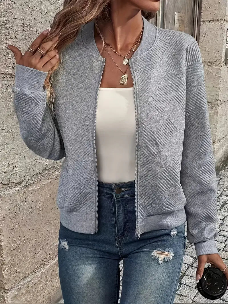 Lieke textured knit zip up cardigan – image 3