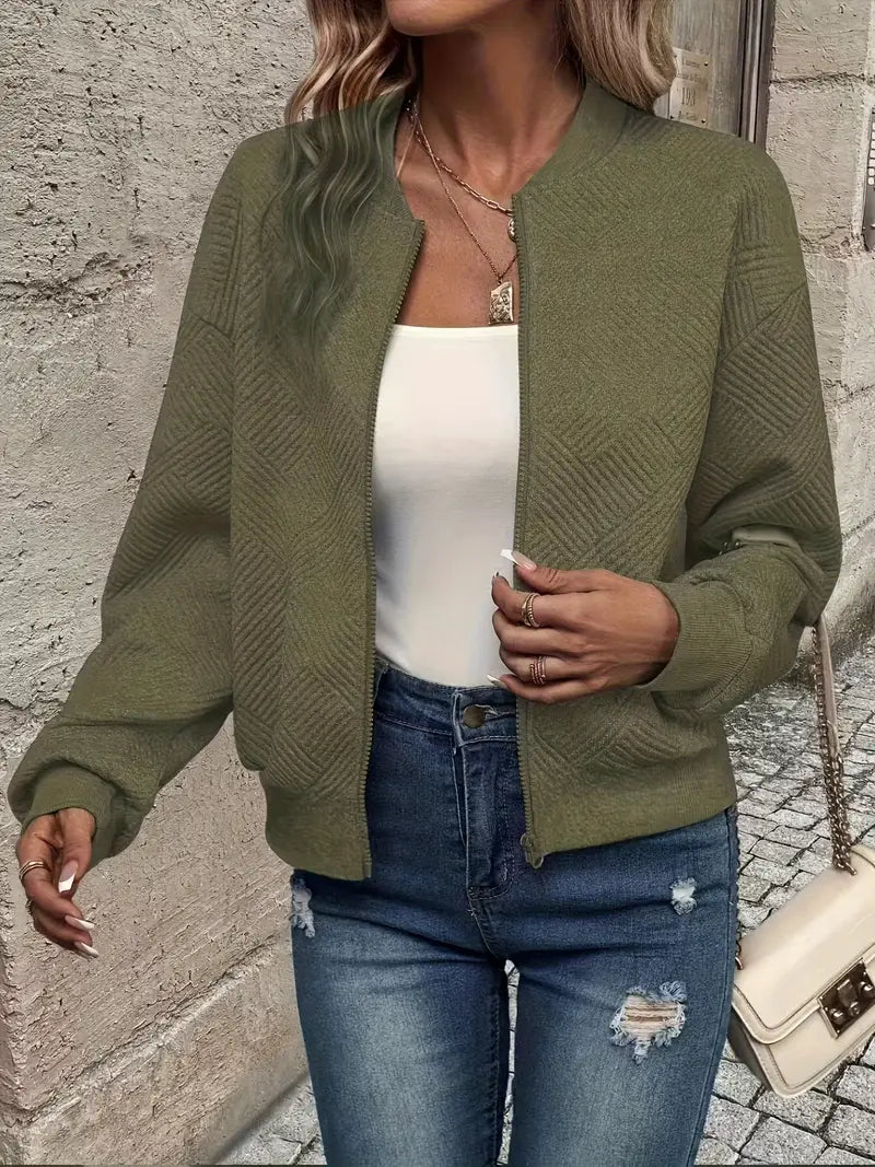 Lieke textured knit zip up cardigan – image 8