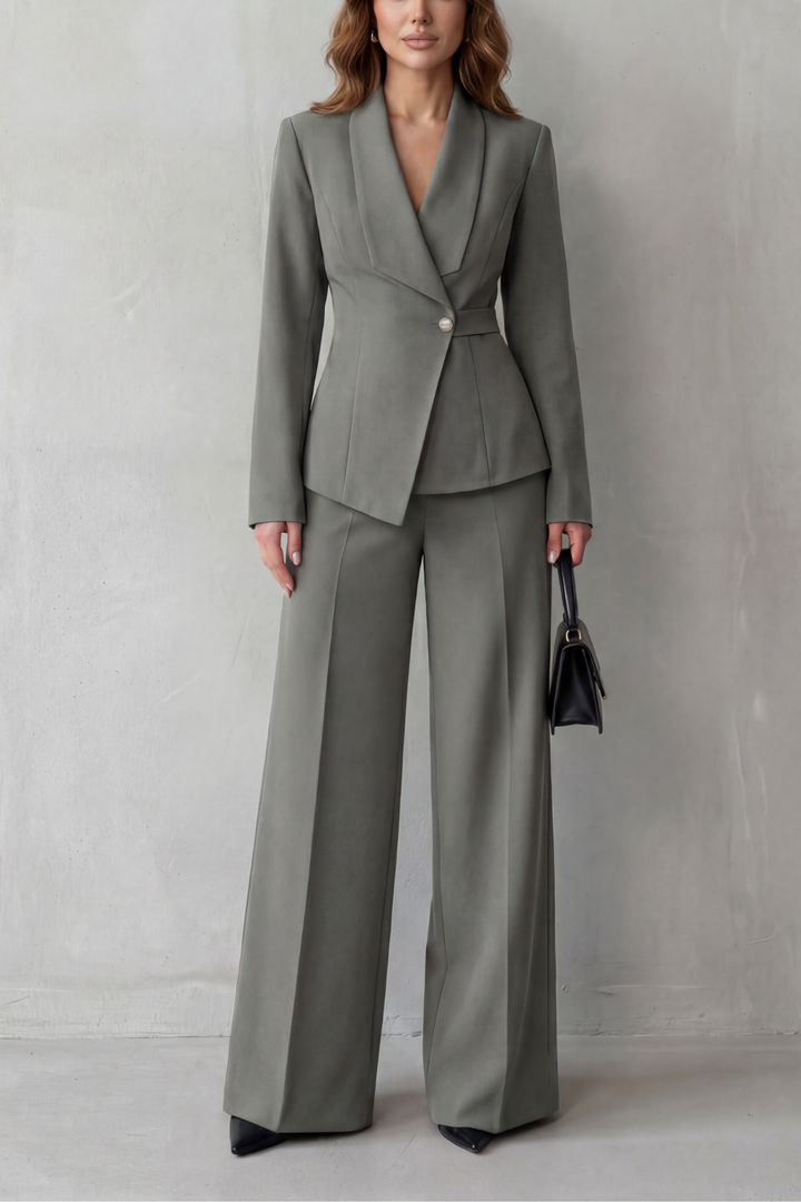 Alina Elegant Tailored Blazer and Wide Leg Trouser Set - image 11