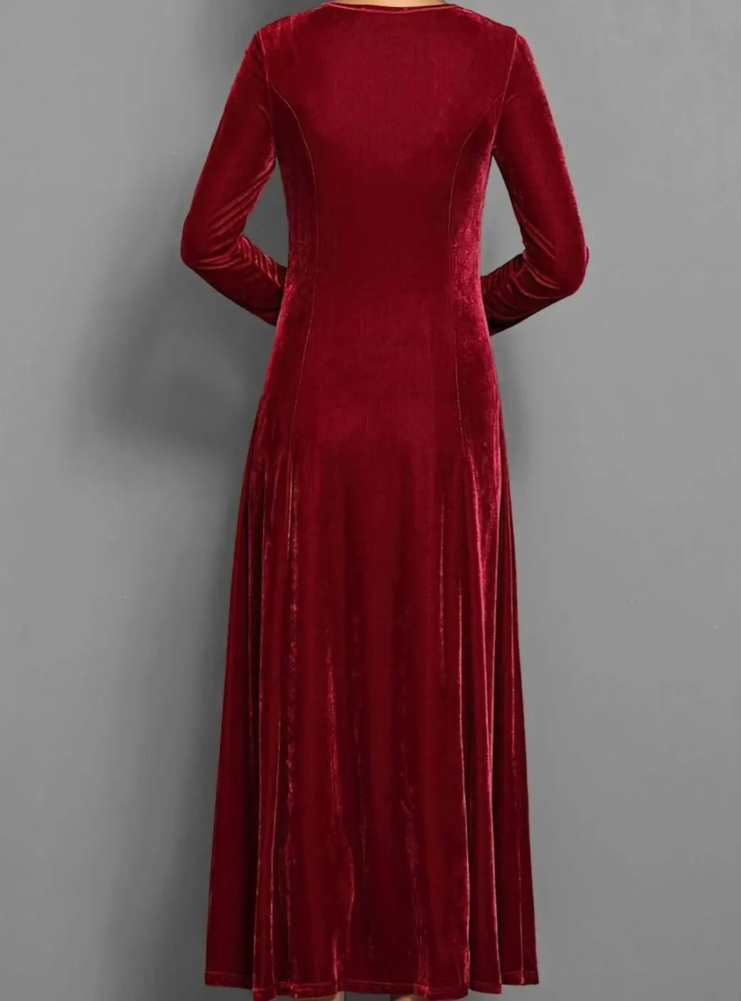Vera velvet long sleeve maxi dress – image 2