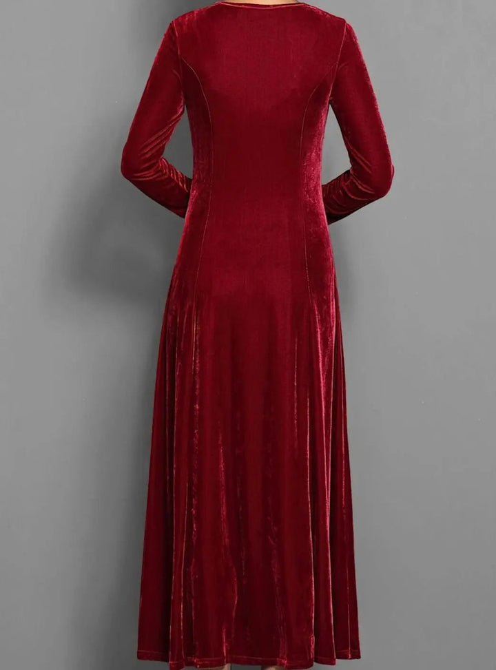 Vera velvet long sleeve maxi dress – image 2