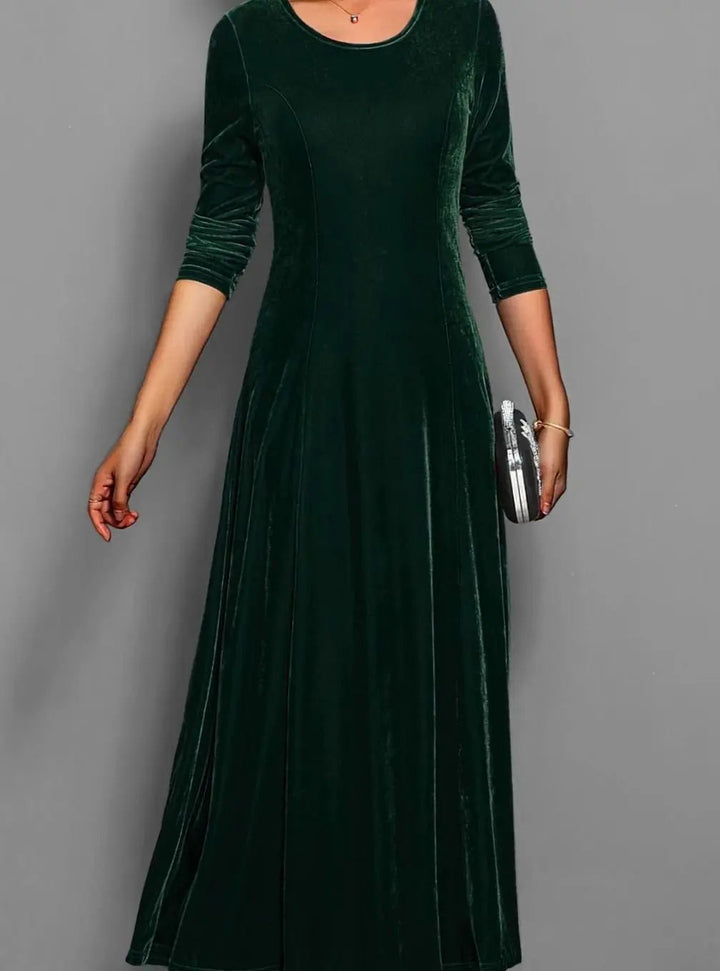 Vera velvet long sleeve maxi dress – image 3