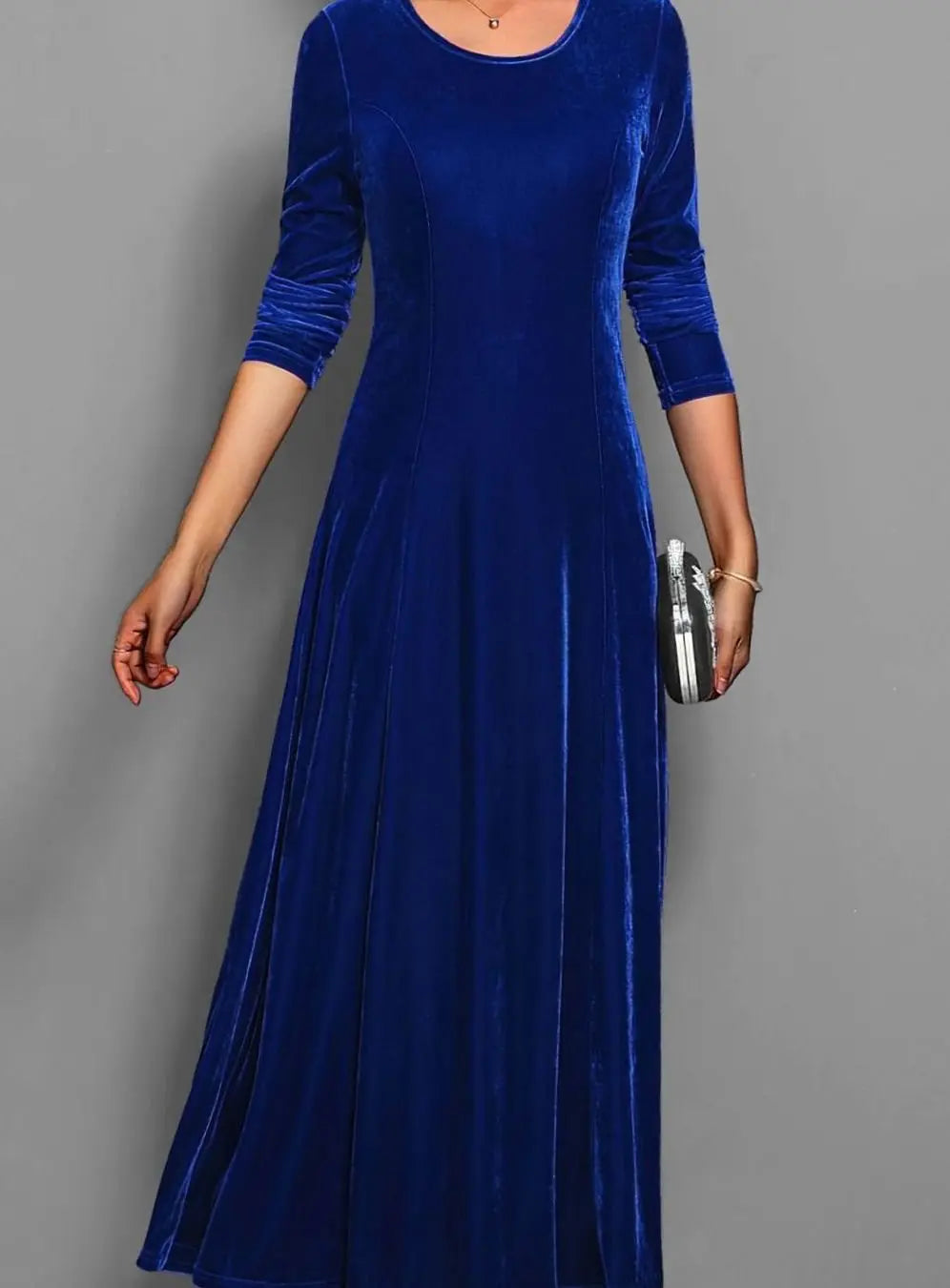 Vera velvet long sleeve maxi dress – image 5