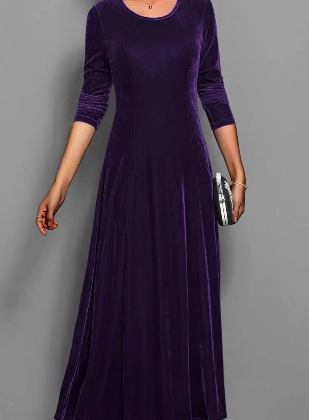 Vera velvet long sleeve maxi dress – image 7