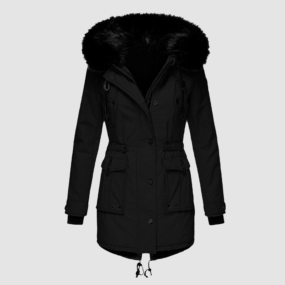 Liora hooded parka in black