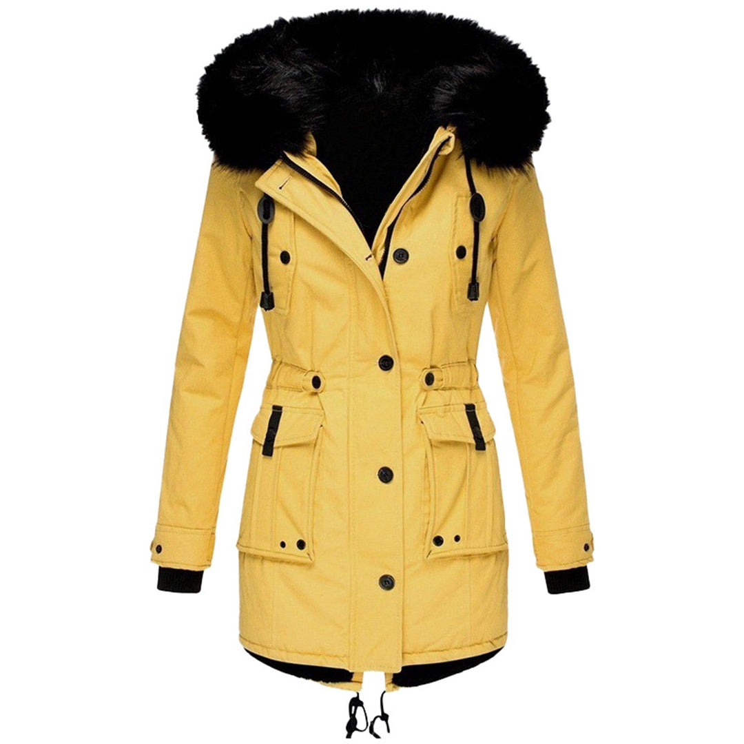 Liora hooded parka in yellow