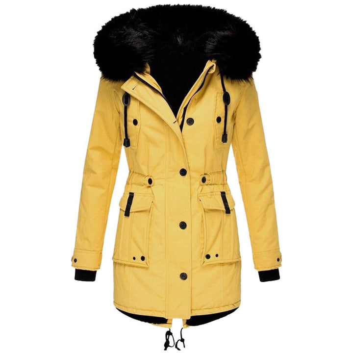 Liora hooded parka in yellow