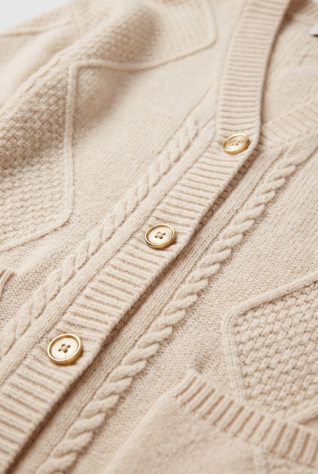 Mette cable knit V neck cardigan – image 3