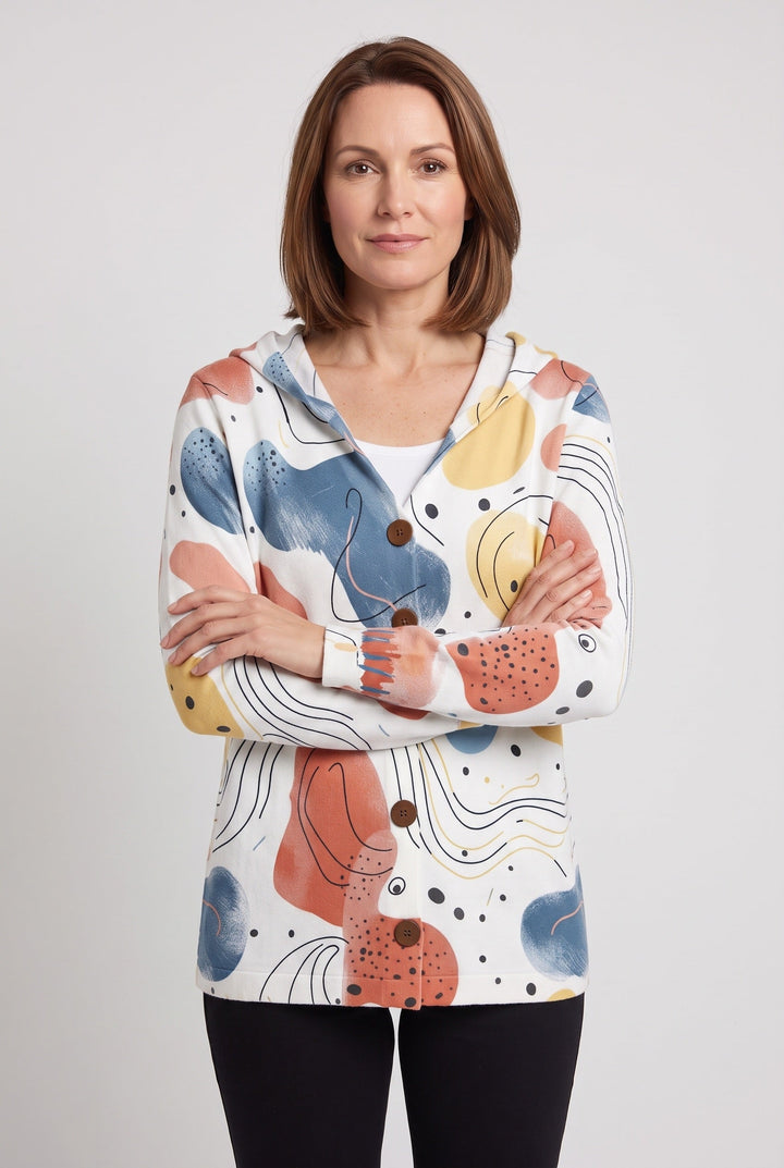 Gyda hooded button front longline cardigan – image 5