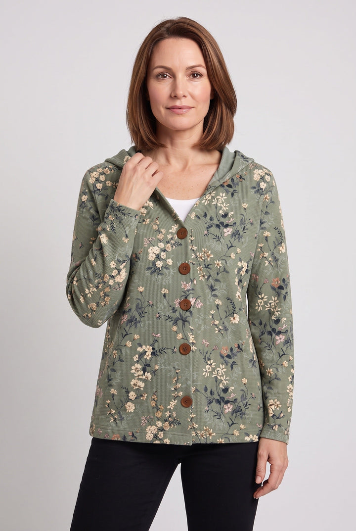 Gyda hooded button front longline cardigan – image 6