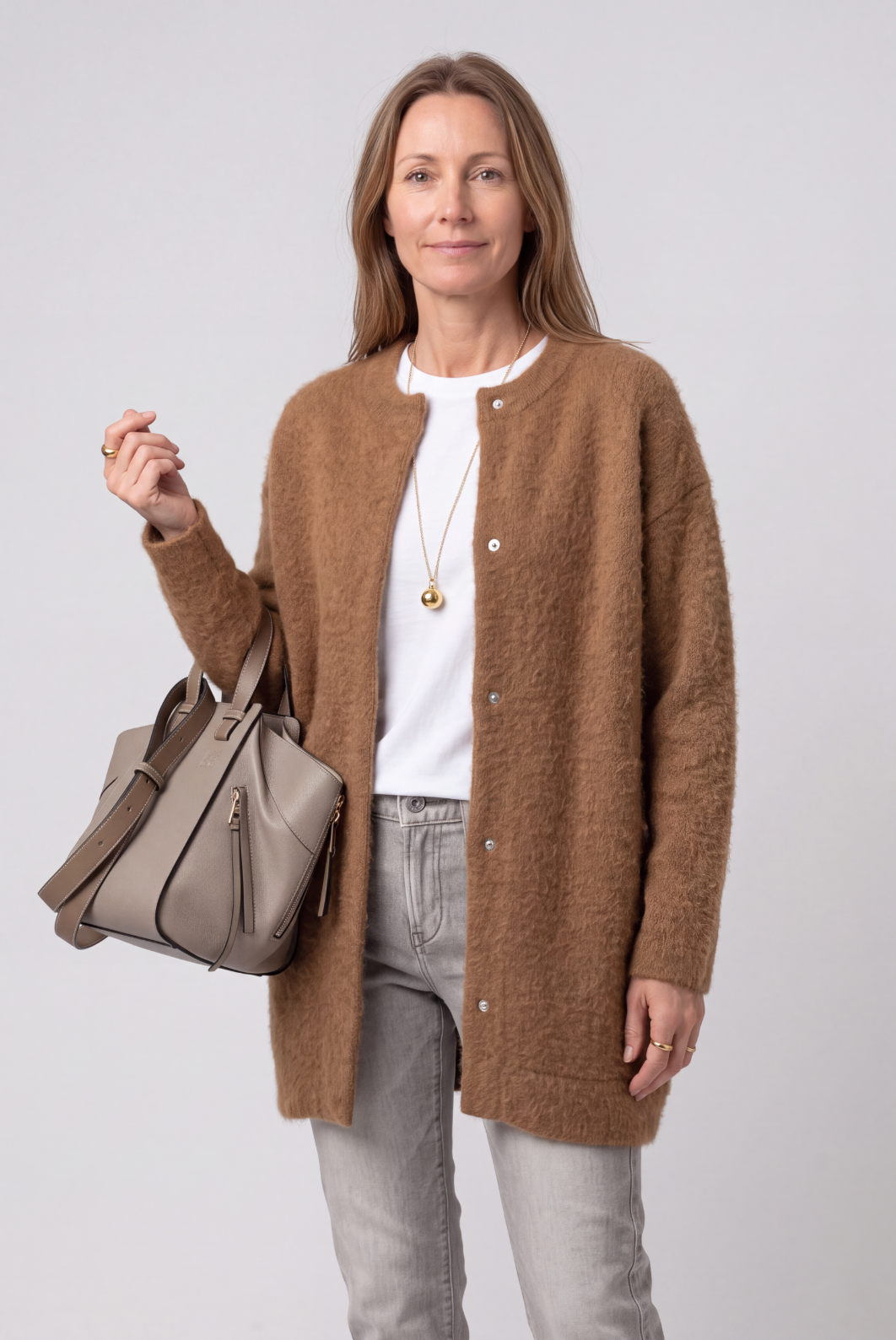Catrin Elegant Longline Button Front Cardigan with Pockets - image 5
