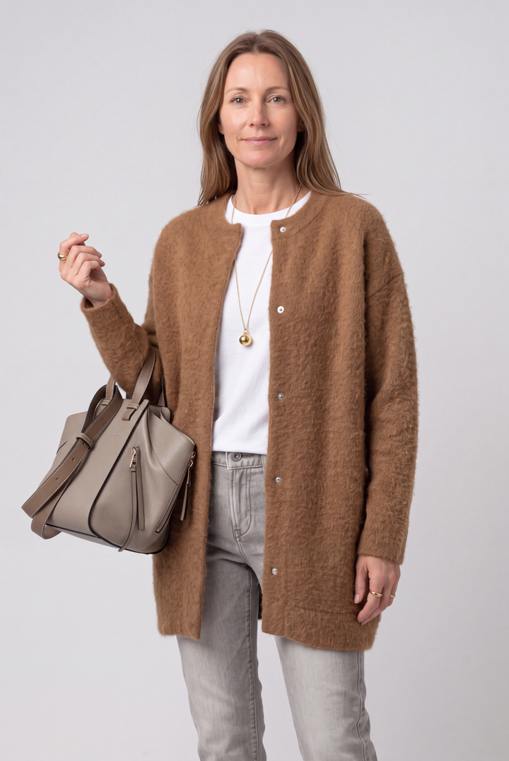 Catrin Elegant Longline Button Front Cardigan with Pockets - image 5