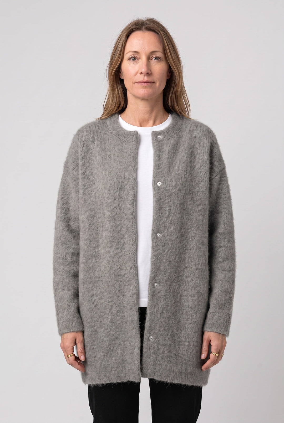 Catrin Elegant Longline Button Front Cardigan with Pockets - image 7