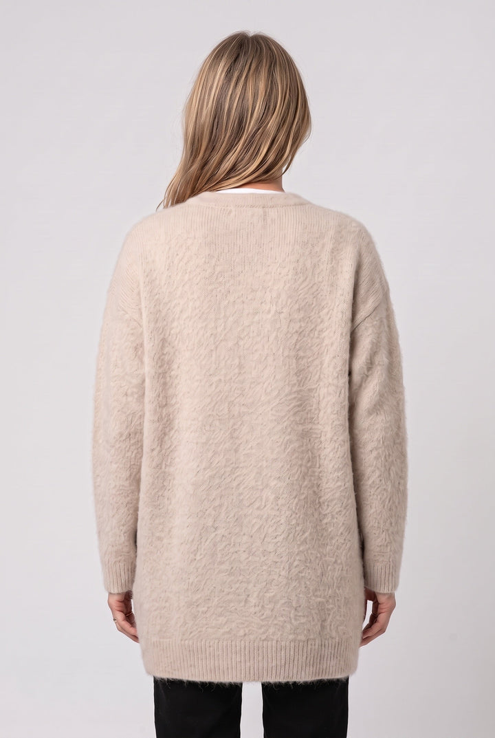 Catrin Elegant Longline Button Front Cardigan with Pockets - image 2