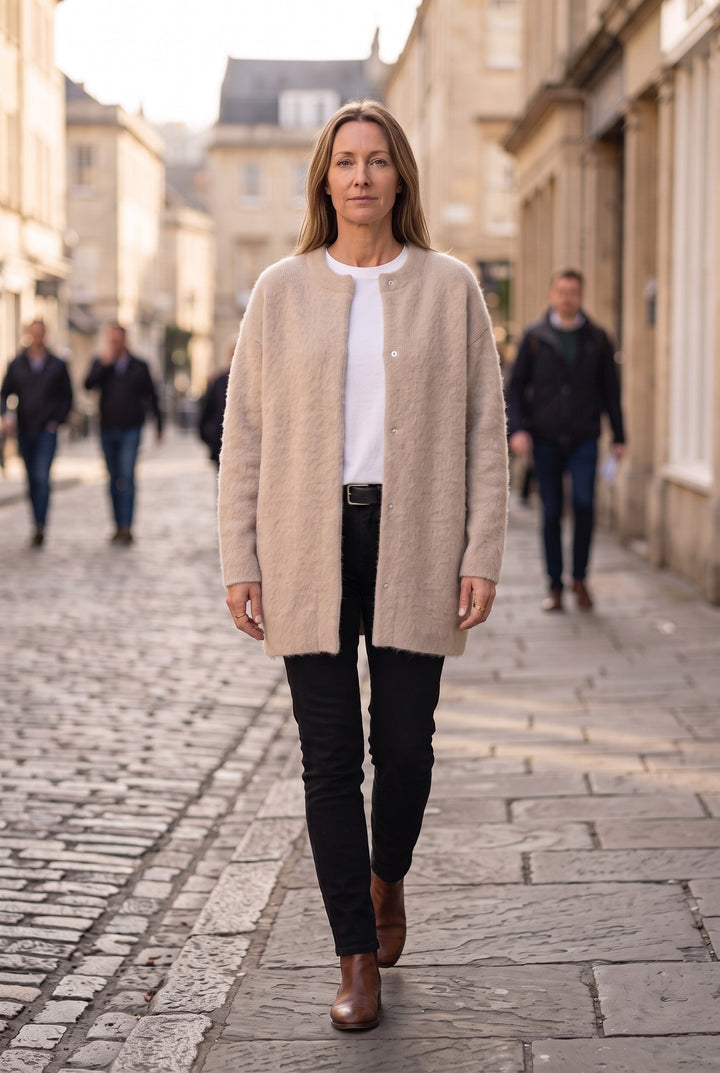 Catrin Elegant Longline Button Front Cardigan with Pockets - image 4