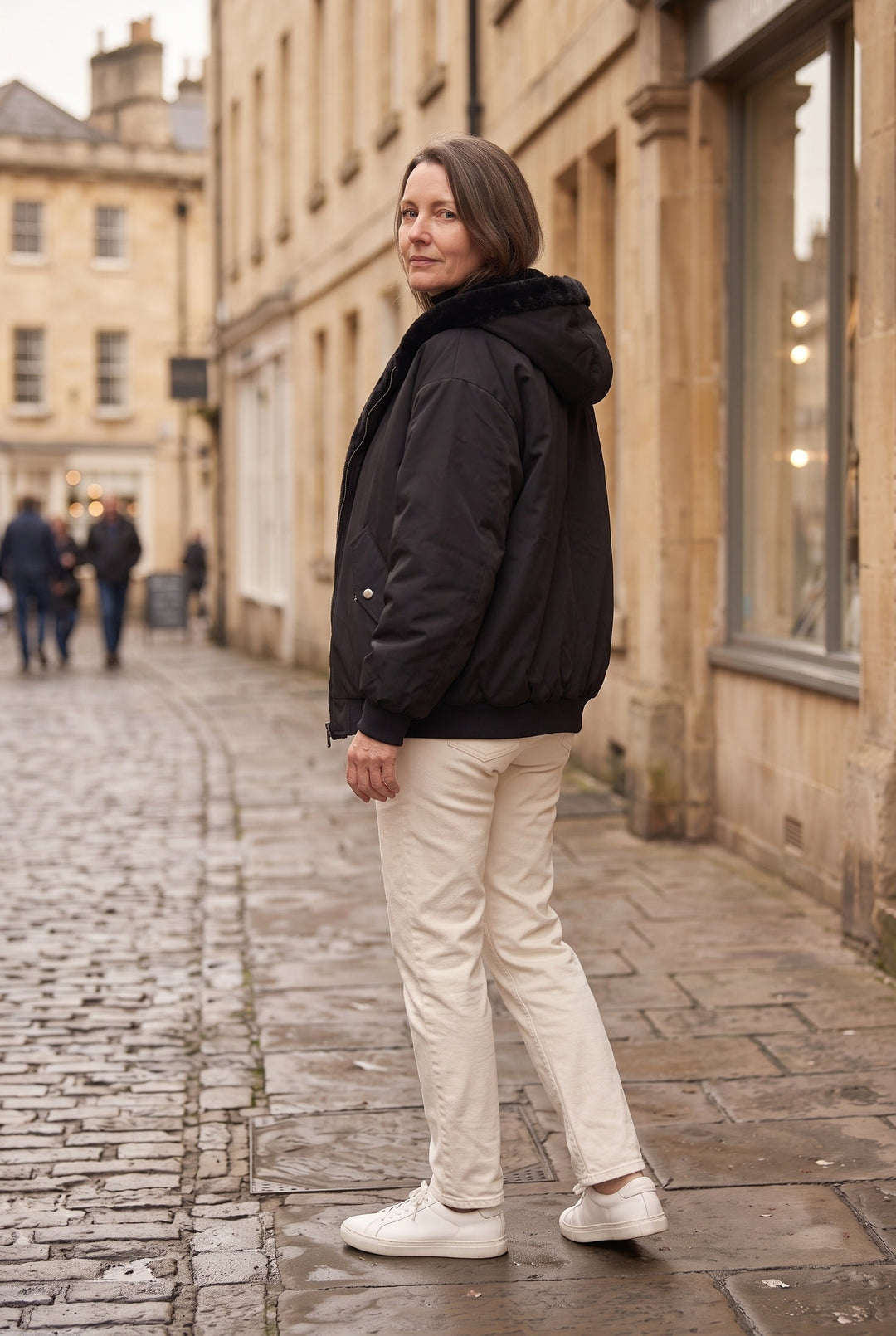 Salome oversized hooded jacket with faux fur trim – image 5