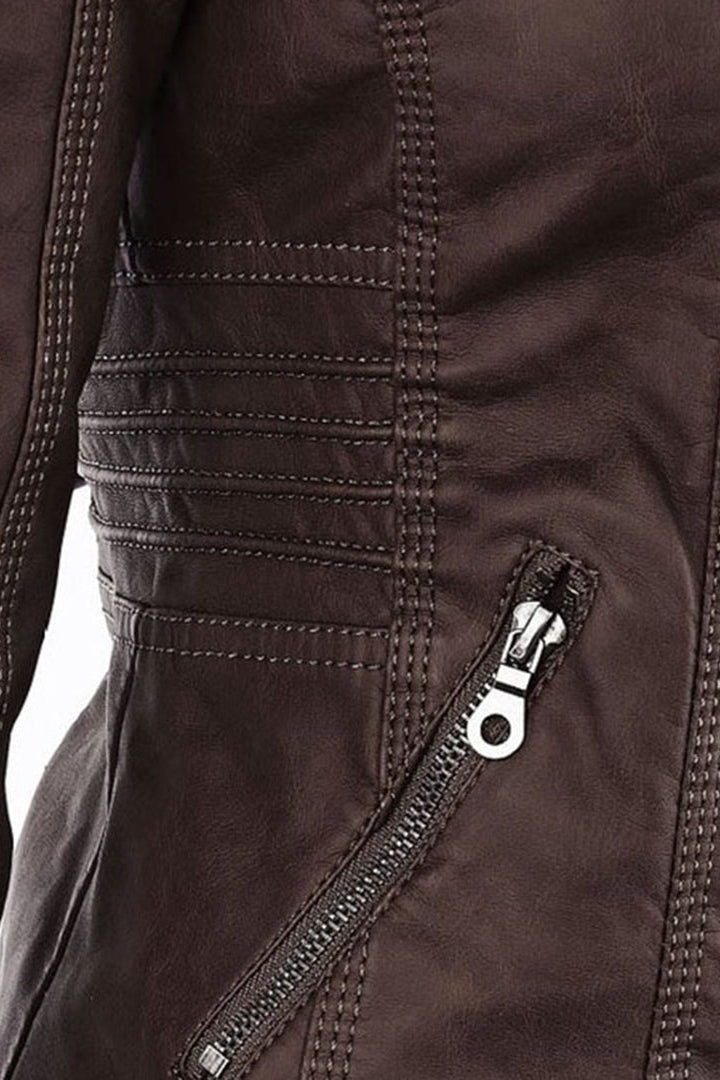 Lotta hooded faux leather jacket – image 12