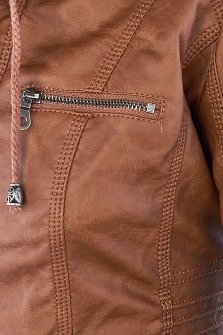 Lotta hooded faux leather jacket – image 3