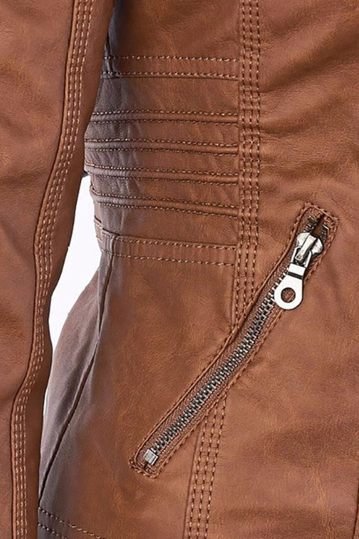 Lotta hooded faux leather jacket – image 4