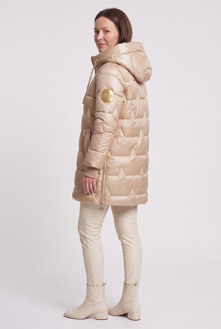 Clarabel high shine longline hooded puffer coat – image 10