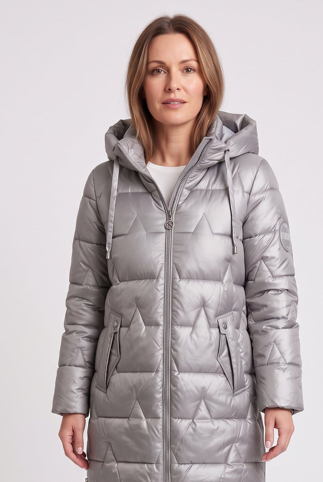Clarabel high shine longline hooded puffer coat – image 8
