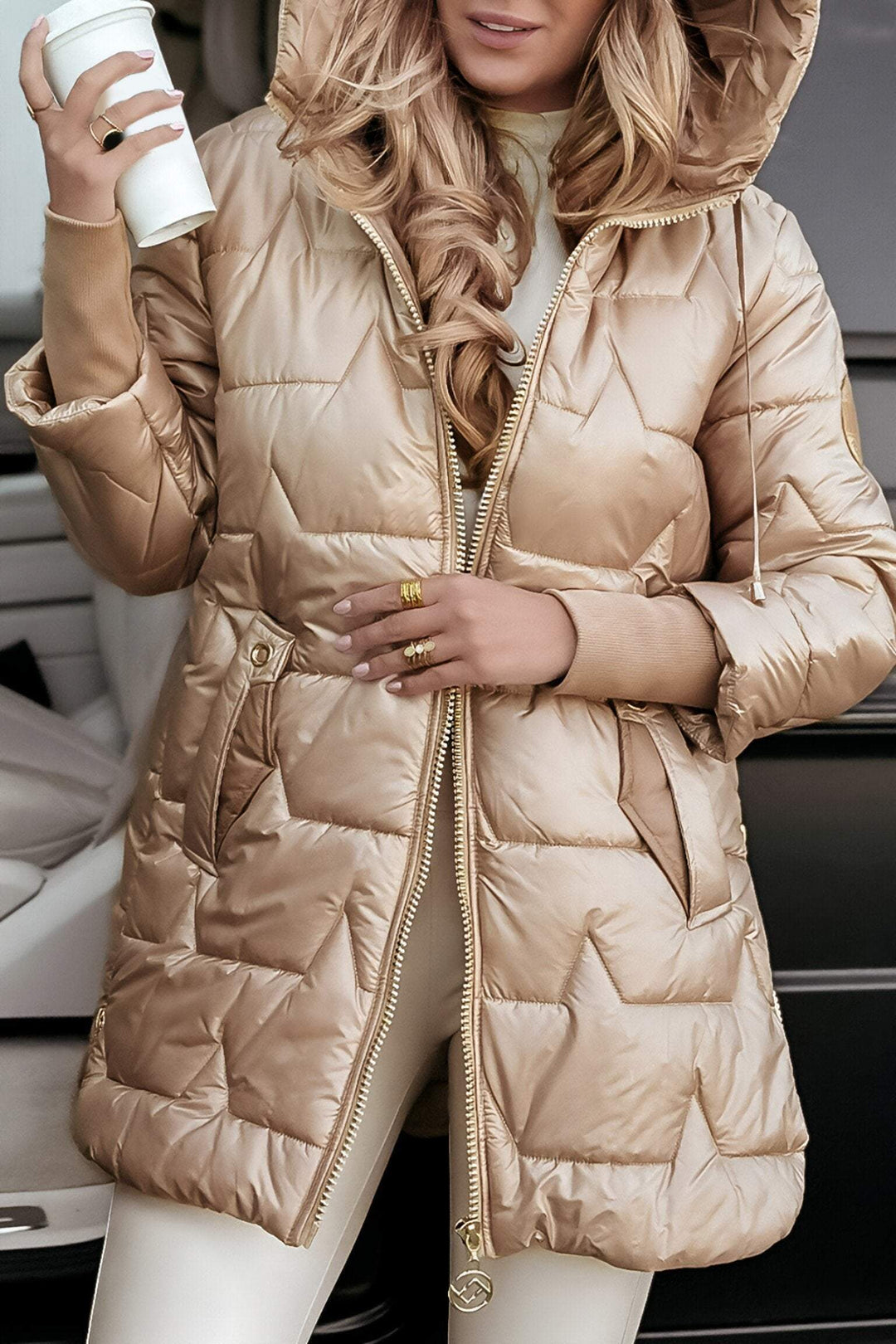 Clarabel high shine longline hooded puffer coat – image 13