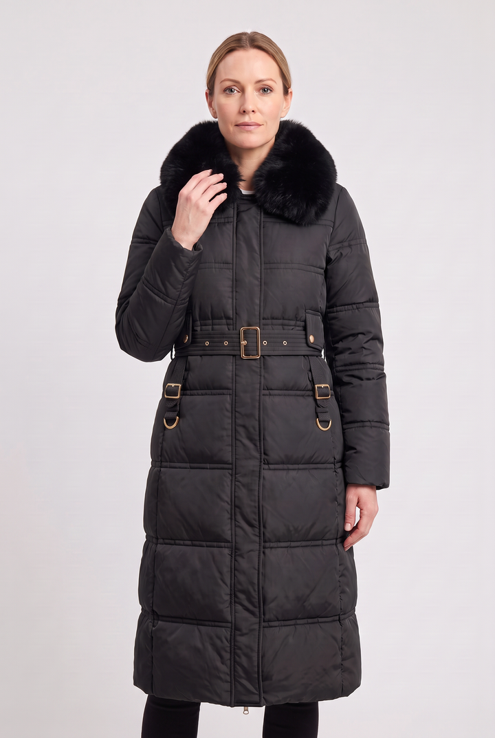 Thora Elegant Hooded Puffer Jacket with Contrast Collar - image 5
