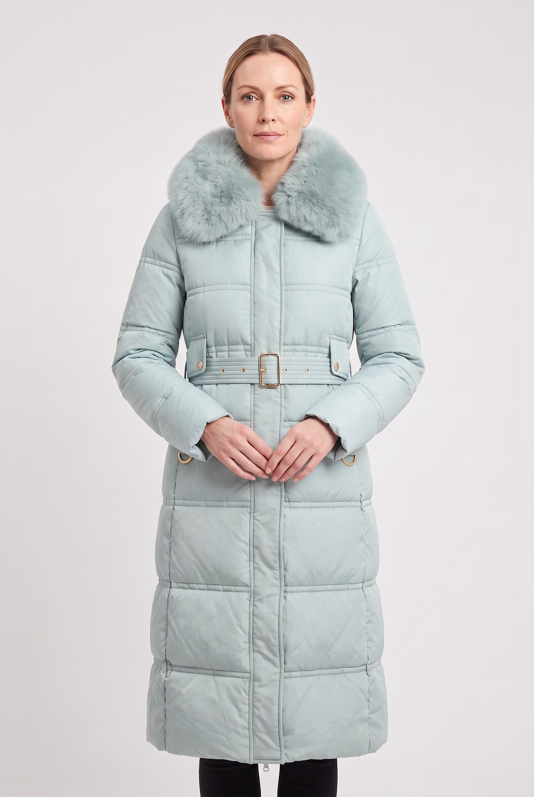 Thora Elegant Hooded Puffer Jacket with Contrast Collar - image 6