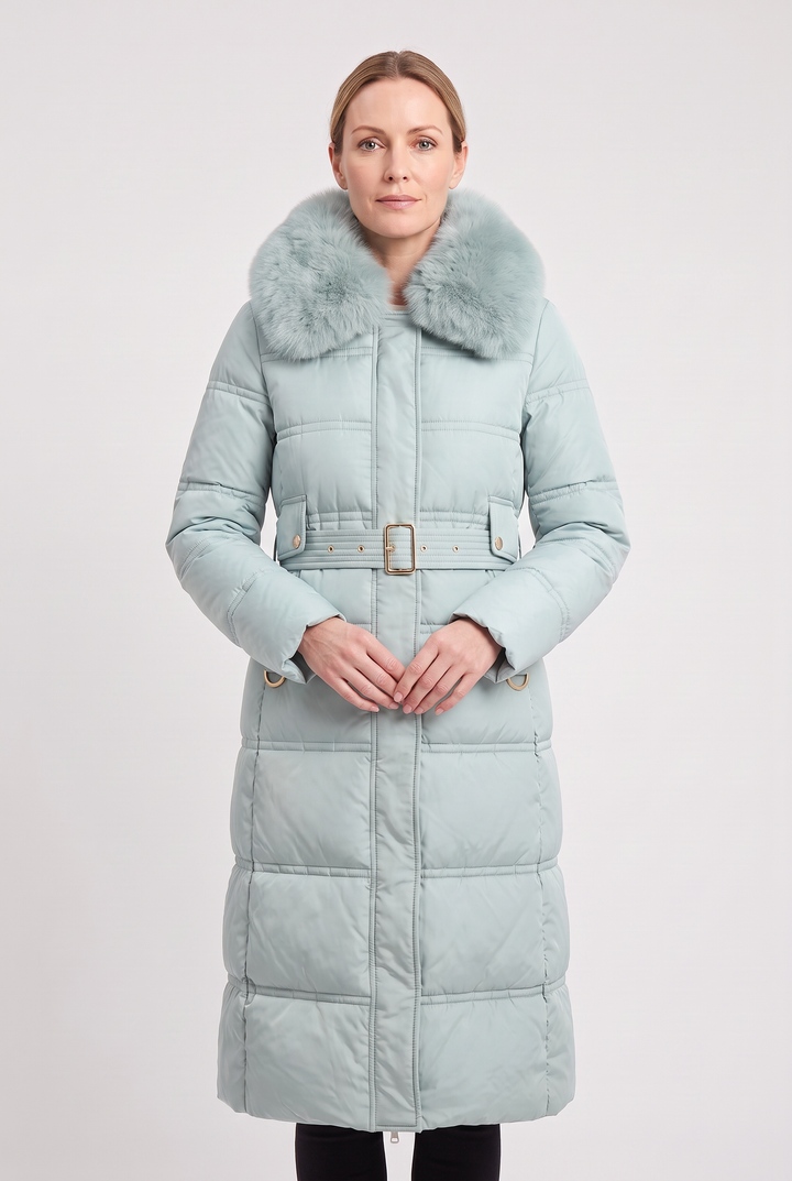 Thora Elegant Hooded Puffer Jacket with Contrast Collar - image 6
