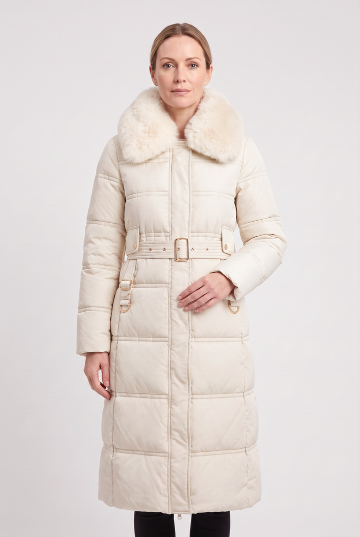 Thora Elegant Hooded Puffer Jacket with Contrast Collar - image 7
