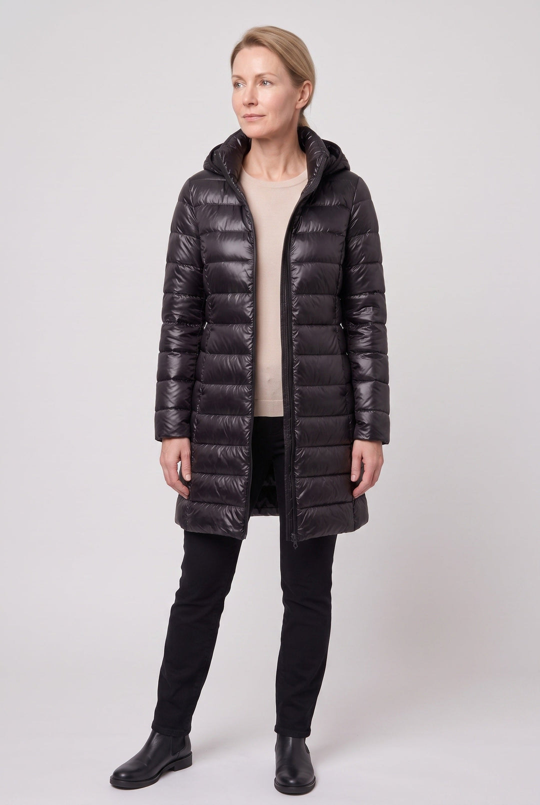 Jolie Elegant Hooded Longline Puffer Jacket - image 10
