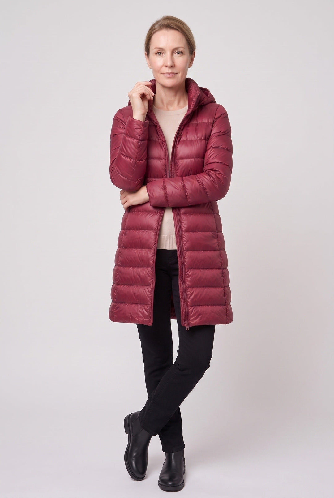 Jolie Elegant Hooded Longline Puffer Jacket - image 14