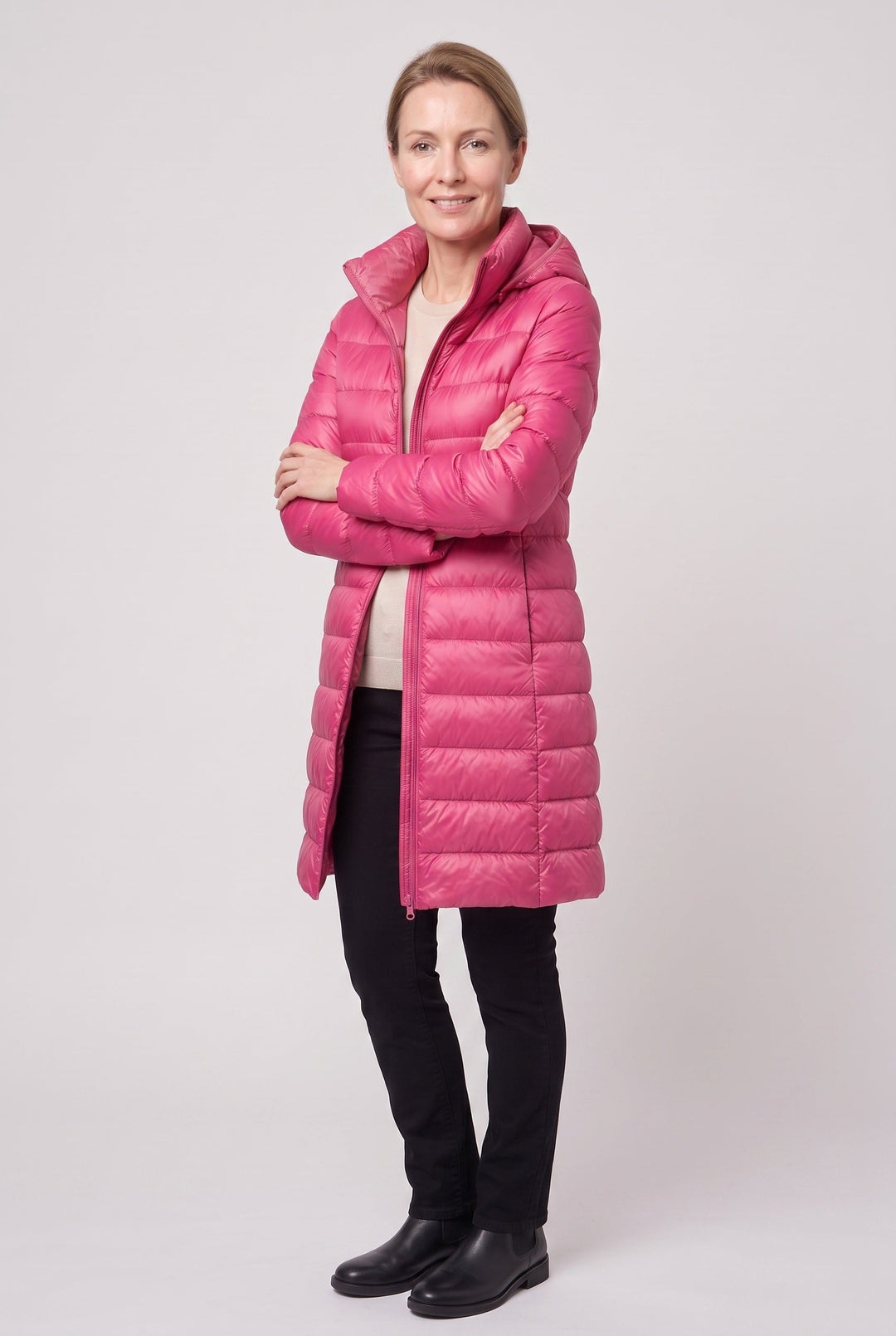 Jolie Elegant Hooded Longline Puffer Jacket - image 15