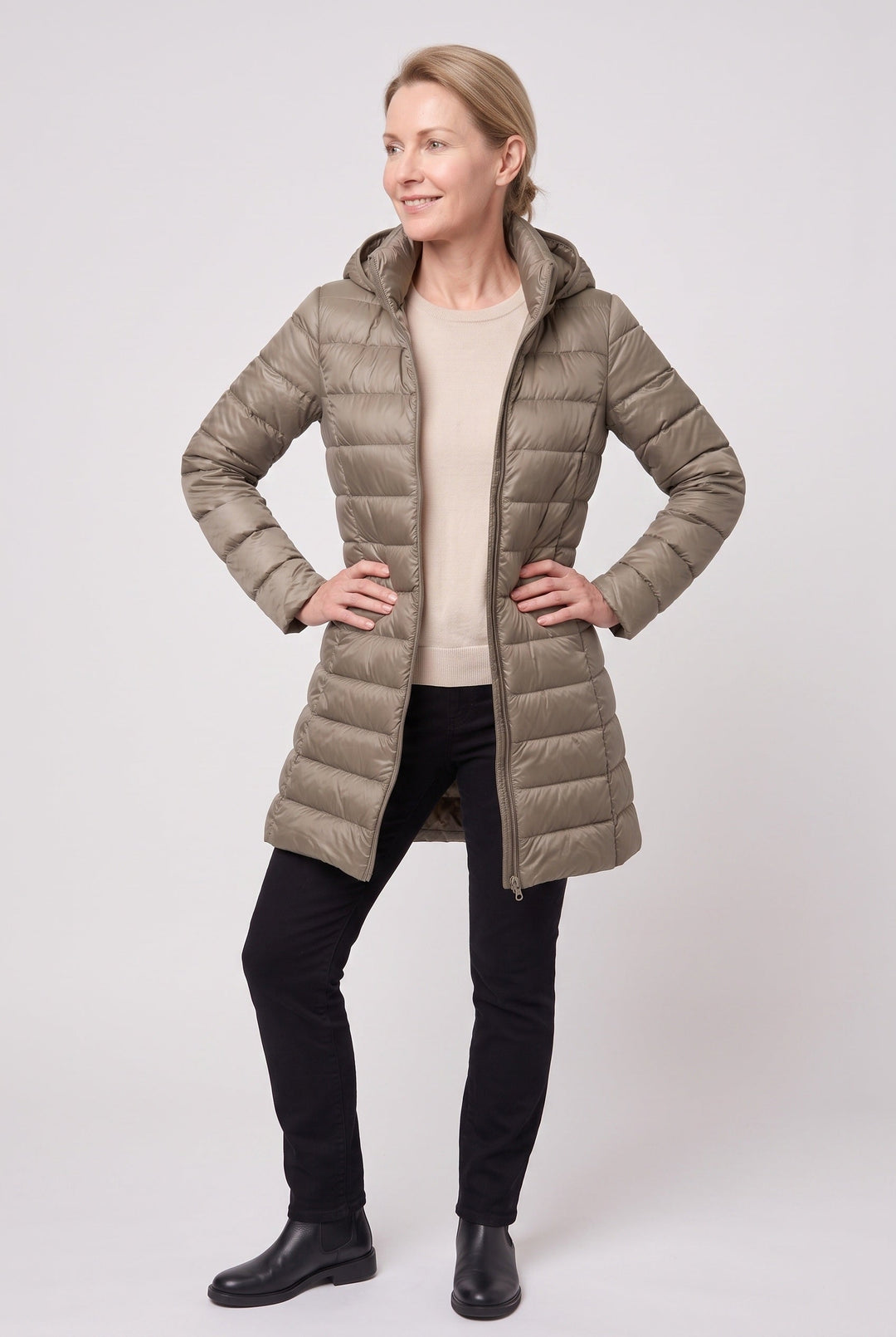 Jolie Elegant Hooded Longline Puffer Jacket - image 8