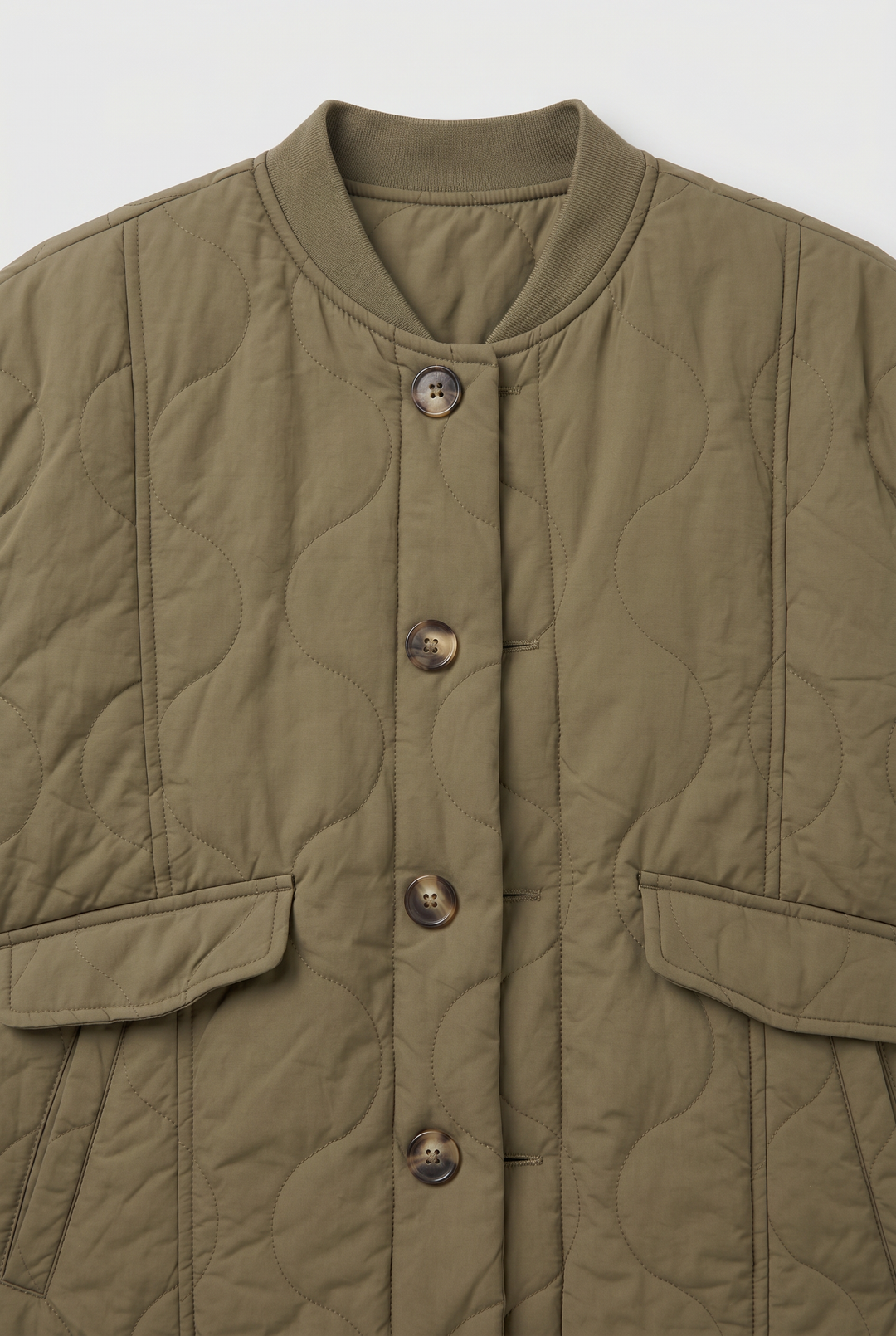 Francesca button down quilted coat with print lining – image 3