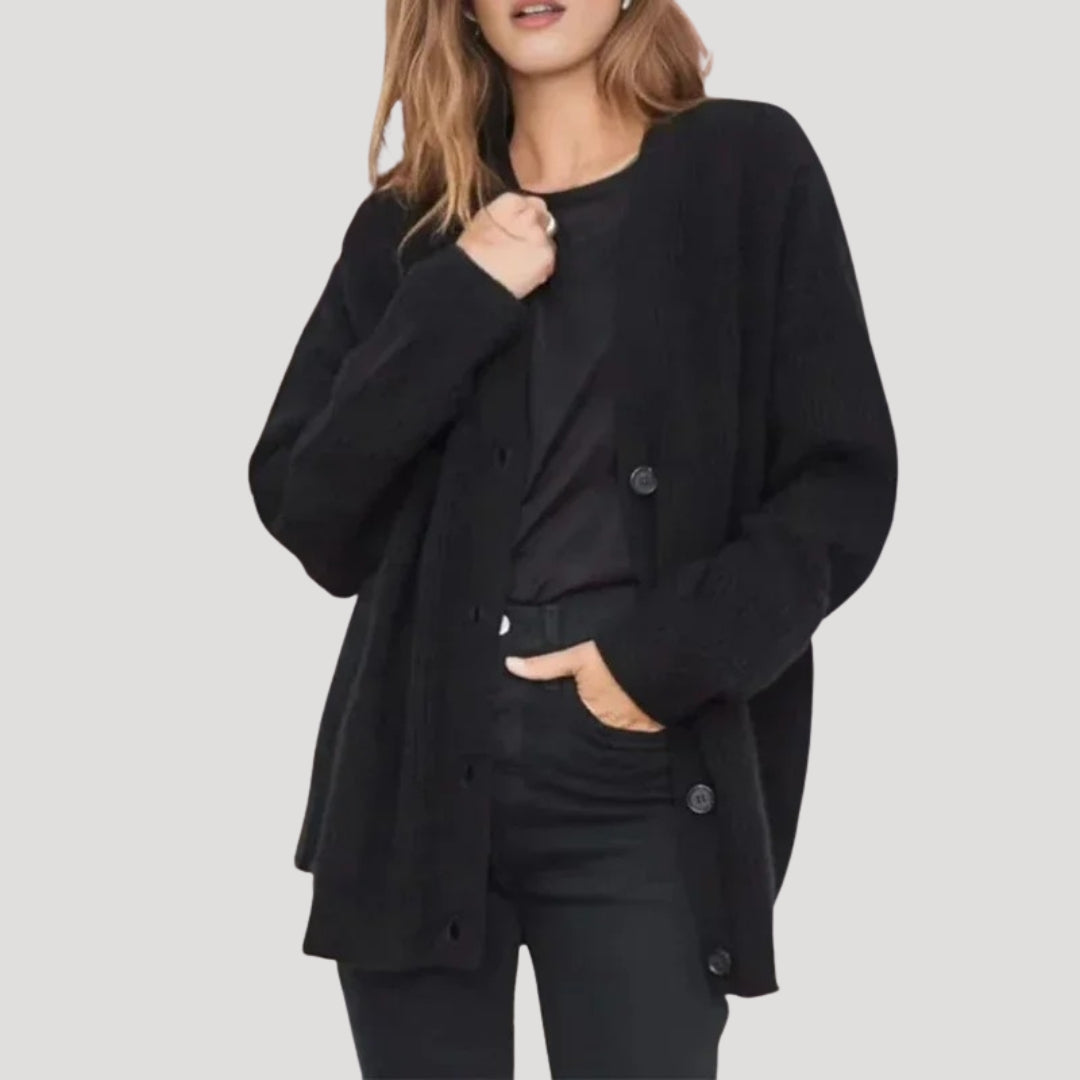 Siri oversized chunky ribbed v neck cardigan – image 6