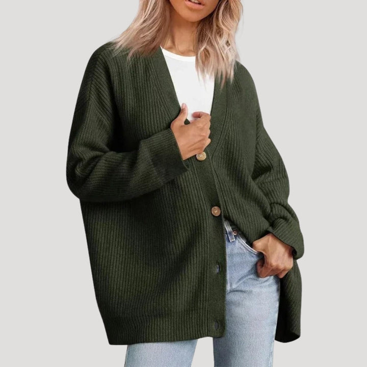 Siri oversized chunky ribbed v neck cardigan