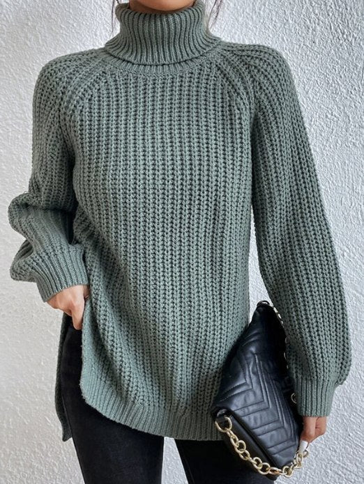 Sophia roll neck jumper in sky blue