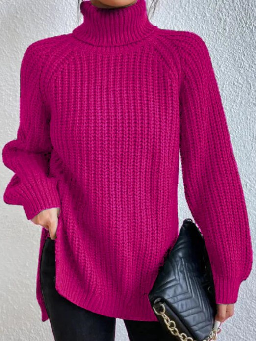 Sophia roll neck jumper in lilac