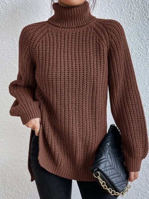 Sophia roll neck jumper in light brown