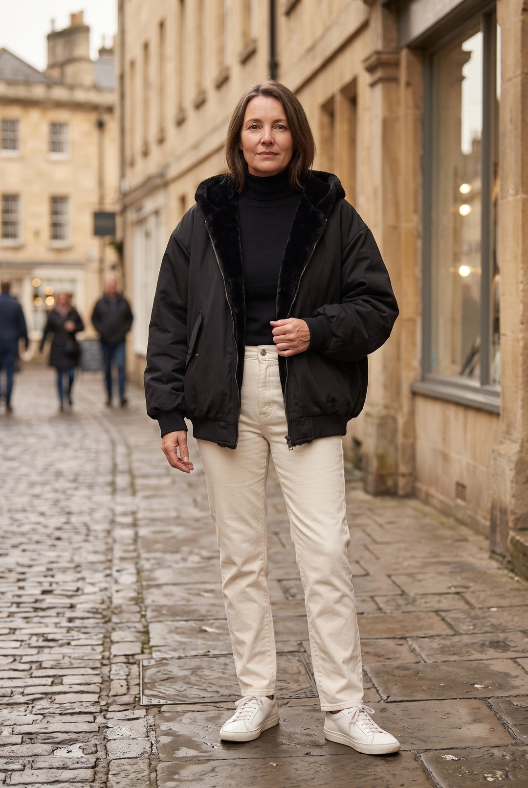 Salome oversized hooded jacket with faux fur trim – image 4