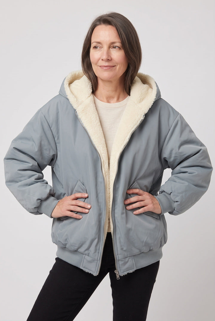 Salome oversized hooded jacket with faux fur trim – image 6