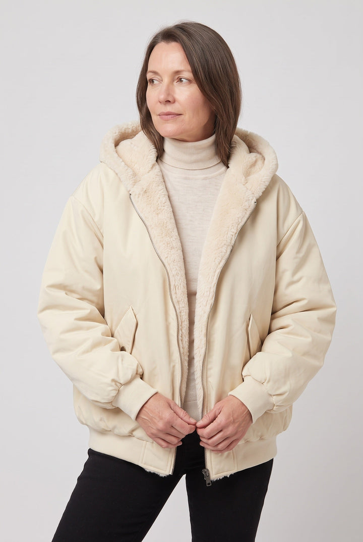 Salome oversized hooded jacket with faux fur trim – image 9