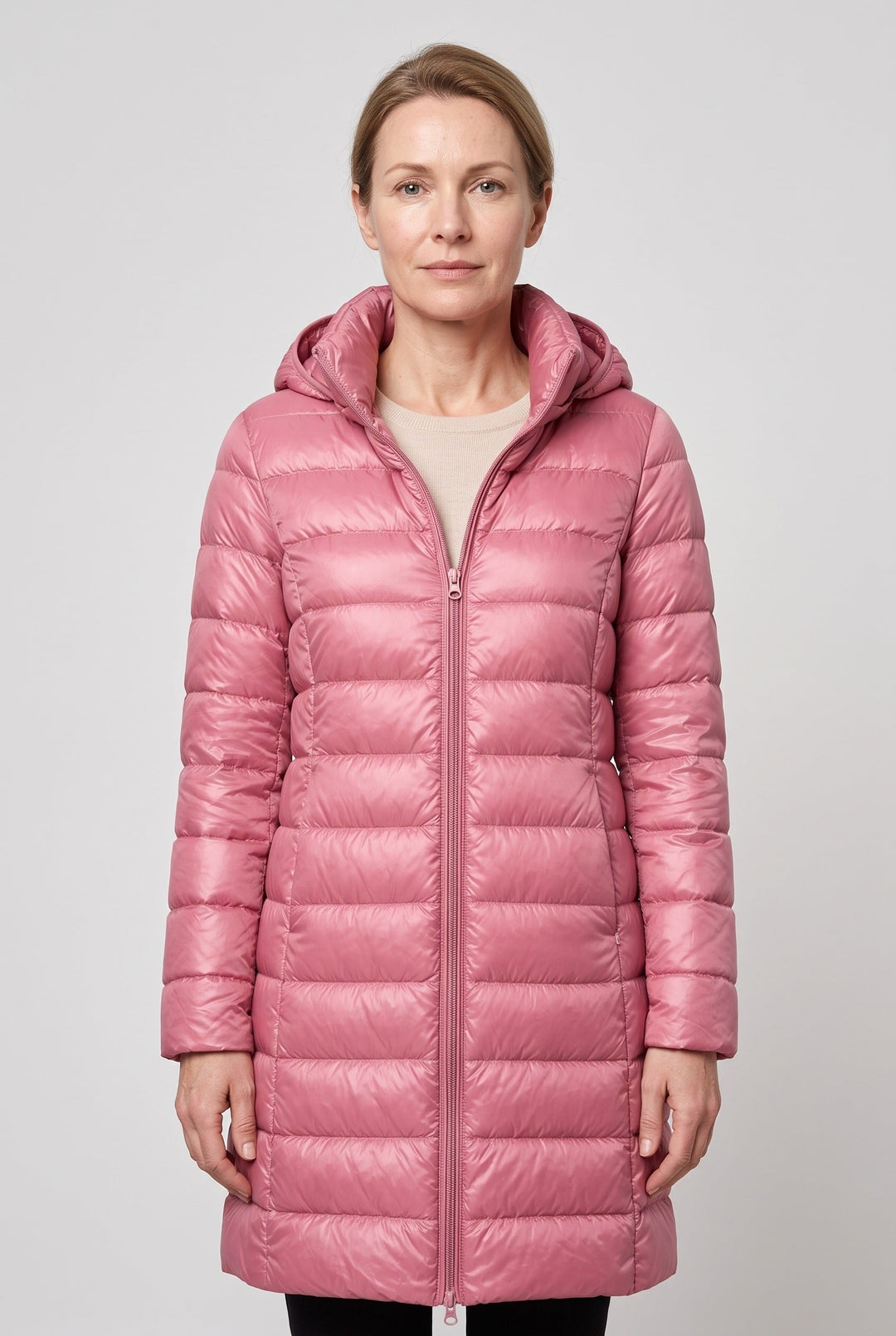 Jolie Elegant Hooded Longline Puffer Jacket