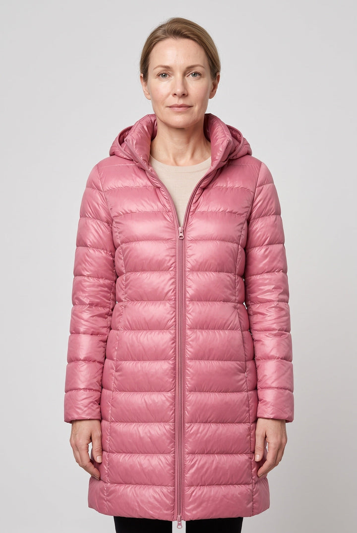 Jolie Elegant Hooded Longline Puffer Jacket