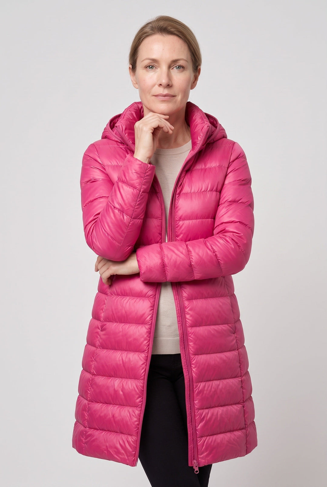 Jolie Elegant Hooded Longline Puffer Jacket - image 16