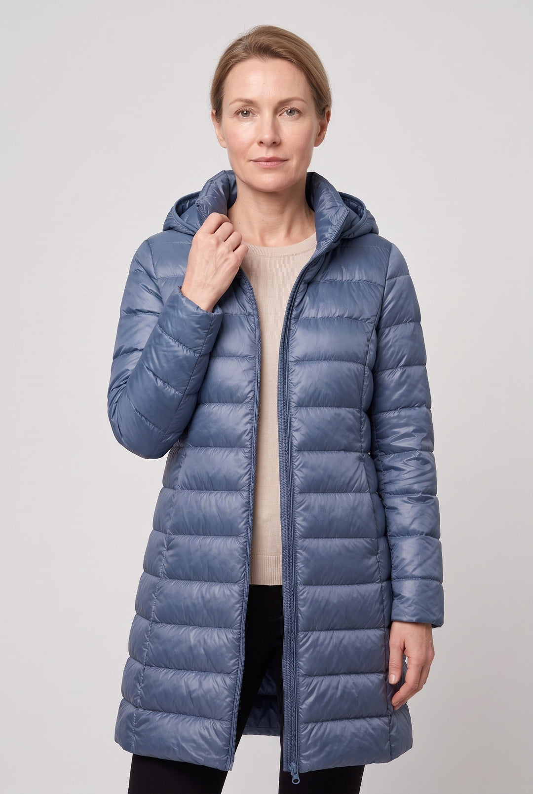 Jolie Elegant Hooded Longline Puffer Jacket - image 11