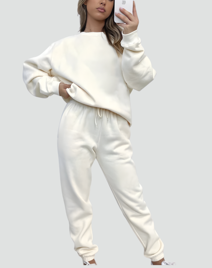Romy two piece knit lounge set in black